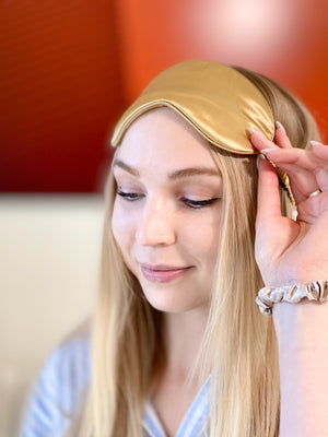 8-layers - Premium Mulberry Slip Silk Sleep Mask - Gold - Elation and Co - Sleep Masks