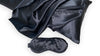 Gift Set | Black Pure Mulberry Slip Silk Queen Zip Pillowcase and Sleep Mask