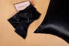 Gift Set | Black Pure Mulberry Slip Silk Queen Zip Pillowcase and Sleep Mask
