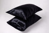 Gift Set | Black Pure Mulberry Slip Silk Queen Zip Pillowcase and Sleep Mask