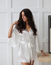 MILEY - 100% Pure Silk White Bridal Robe | LUXURY SILK robe