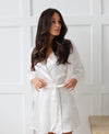 MILEY - 100% Pure Silk White Bridal Robe | LUXURY SILK robe