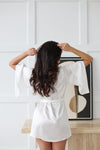 MILEY - 100% Pure Silk White Bridal Robe | LUXURY SILK robe