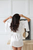 MILEY - 100% Pure Silk White Bridal Robe | LUXURY SILK robe