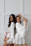 MILEY - 100% Pure Silk White Bridal Robe | LUXURY SILK robe