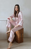100% Mulberry Silk Pyjamas Set - PINK with Grey Trim