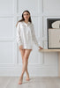 100% Pure Silk Boyfriend's Shirt White Silk