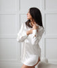 100% Pure Silk Boyfriend's Shirt White Silk
