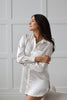 100% Pure Silk Boyfriend's Shirt White Silk