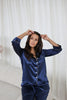 100% Mulberry Silk Pyjamas Set - Navy Blue