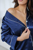 100% Mulberry Silk Pyjamas Set - Navy Blue