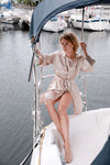 100% Pure Silk Robe Caramel Beige