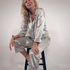 100% Mulberry Silk Pyjamas Set - Silver