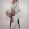 100% Mulberry Silk Pyjamas Set - Silver