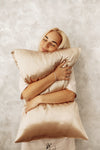 SET OF 2 Queen - Caramel Zipper- pure 100% slip silk pillowcase | machine washable silk | both sides pure silk | gift for her | mulberry