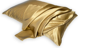 SET OF 2 Queen - Golden Sleep Zipper - Premium Silk Pillowcase | pure 100 % slip silk | machine washable silk | both sides pure silk