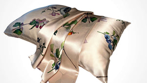 SET OF 2 Queen - Wetercolor Zipper - Premium Silk Pillowcase | pure 100 % slip silk | machine washable silk | both sides pure silk