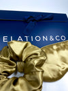 SET 2 SILK Essentials Gold-  Sleep Mask & XL Scrunchy | Premium 8-layers 22mm Mulberry Silk Sleep Mask |  | Anti-Aging Mask